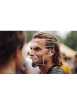 Intra Συλλεκτικό Ξύλινο Παζλ Plywood  4mm - Σοβαρός άνδρας με μακριά μαλλιά και γένια κοιτάζοντας μακριά Σε Ξύλινο Κουτί - Διαστάσεις Puzzle: 10x10 cm – 25 κομμάτια