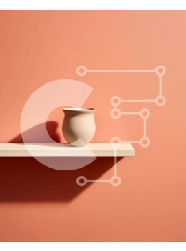 Intra Συλλεκτικό Ξύλινο Παζλ Plywood  4mm - Όμορφη εσωτερική διακόσμηση: Λευκό κεραμικό βάζο στο ράφι Σε Ξύλινο Κουτί - Διαστάσεις Puzzle: 10x10 cm – 25 κομμάτια