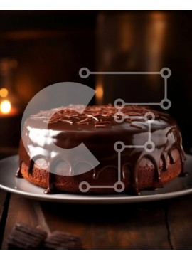 Σετ των 2 Intra Συλλεκτικό Ξύλινο Παζλ Plywood  4mm - Απολαυστικό κέικ σοκολάτας με γλάσο σοκολάτας και κερί για γιορτές Σε Ξύλινο Κουτί - Διαστάσεις: 10x10 cm – 25 κομμάτια