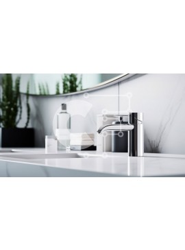 Intra Συλλεκτικό Ξύλινο Παζλ Plywood  4mm - Μοντέρνος νιπτήρας μπάνιου με στρογγυλό καθρέφτη Σε Ξύλινο Κουτί - Διαστάσεις Puzzle: 10x10 cm – 25 κομμάτια