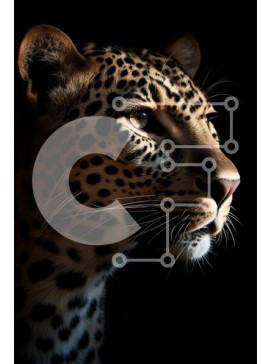 Σετ των 2 Intra Συλλεκτικό Ξύλινο Παζλ Plywood  4mm - Εκπληκτική εικόνα μιας λεοπάρδαλης στο σκοτάδι Σε Ξύλινο Κουτί - Διαστάσεις: 10x10 cm – 25 κομμάτια