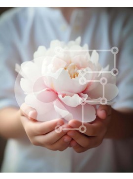 Intra Συλλεκτικό Ξύλινο Παζλ Plywood  4mm - Νεαρό άτομο που κρατά το ροζ λουλούδι Σε Ξύλινο Κουτί - Διαστάσεις Puzzle: 10x10 cm – 25 κομμάτια