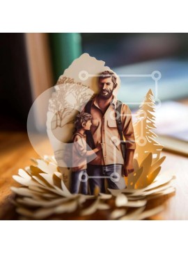 Intra Συλλεκτικό Ξύλινο Παζλ Plywood  4mm - Χαρτί αποκοπή δύο ατόμων που κρατούν τα χέρια με τα φύλλα Σε Ξύλινο Κουτί - Διαστάσεις Puzzle: 10x10 cm – 25 κομμάτια