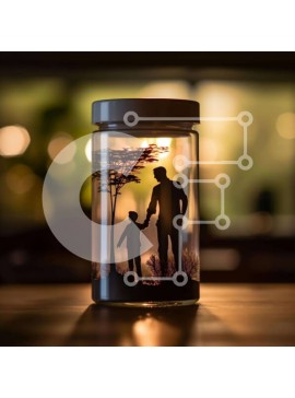 Intra Συλλεκτικό Ξύλινο Παζλ Plywood  4mm - Ζεστές και άνετες σιλουέτες ανθρώπων που κρατούν τα χέρια Σε Ξύλινο Κουτί - Διαστάσεις Puzzle: 10x10 cm – 25 κομμάτια