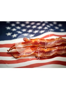 Σετ των 2 Intra Συλλεκτικό Ξύλινο Παζλ Plywood  4mm - Φέτες μπέικον αμερικανικής σημαίας Σε Ξύλινο Κουτί - Διαστάσεις: 10x10 cm – 25 κομμάτια