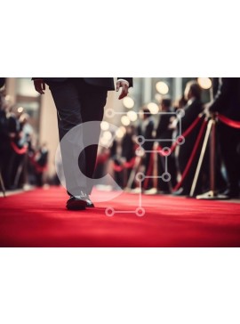 Intra Συλλεκτικό Ξύλινο Παζλ Plywood  4mm - Άνδρας που περπατά στο κόκκινο χαλί σε μια εκδήλωση Σε Ξύλινο Κουτί - Διαστάσεις Puzzle: 10x10 cm – 25 κομμάτια