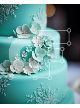 Σετ των 2 Intra Συλλεκτικό Ξύλινο Παζλ Plywood  4mm - Κέικ τριών επιπέδων κιρκίρι με λευκά λουλούδια και πέρλες Σε Ξύλινο Κουτί - Διαστάσεις: 10x10 cm – 25 κομμάτια