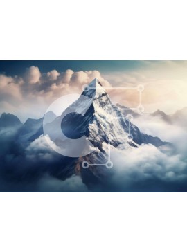 Intra Συλλεκτικό Ξύλινο Παζλ Plywood  4mm - Κορυφή βουνού με τα γύρω σύννεφα Σε Ξύλινο Κουτί - Διαστάσεις: 10x10 cm – 25 κομμάτια