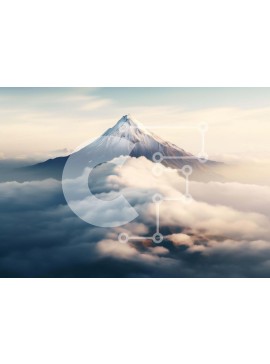 Intra Συλλεκτικό Ξύλινο Παζλ Plywood  4mm - Εναέρια άποψη του βουνού που καλύπτεται από σύννεφα Σε Ξύλινο Κουτί - Διαστάσεις: 10x10 cm – 25 κομμάτια