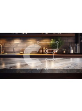 Intra Συλλεκτικό Ξύλινο Παζλ Plywood  4mm - Μαρμάρινος πάγκος και ξύλινο σκαμπό μπαρ στην κουζίνα Σε Ξύλινο Κουτί - Διαστάσεις Puzzle: 10x10 cm – 25 κομμάτια