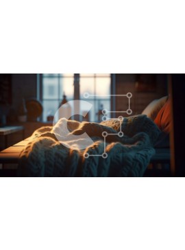 Intra Συλλεκτικό Ξύλινο Παζλ Plywood  4mm - Άνετο κρεβάτι σε ένα άνετο υπνοδωμάτιο με θέα στην πόλη στο ηλιοβασίλεμα Σε Ξύλινο Κουτί - Διαστάσεις Puzzle: 10x10 cm – 25 κομμάτια