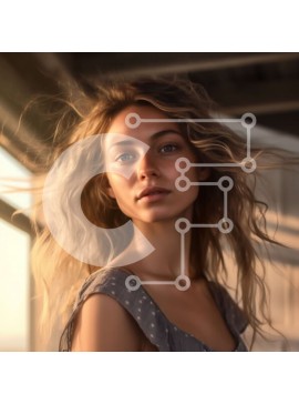 Intra Συλλεκτικό Ξύλινο Παζλ Plywood  4mm - Γαλήνια νεαρή γυναίκα που απολαμβάνει θέα στο ηλιοβασίλεμα μέσα από ένα παράθυρο Σε Ξύλινο Κουτί - Διαστάσεις Puzzle: 10x10 cm – 25 κομμάτια