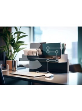 Intra Συλλεκτικό Ξύλινο Παζλ Plywood  4mm - Επιφάνεια εργασίας με φορητό υπολογιστή, καρέκλα γραφείου και βιβλία Σε Ξύλινο Κουτί - Διαστάσεις Puzzle: 10x10 cm – 25 κομμάτια