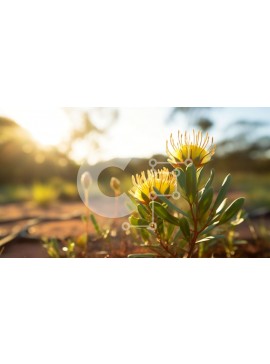 Intra Συλλεκτικό Ξύλινο Παζλ Plywood  4mm - Μονό κίτρινο λουλούδι σε απομονωμένη περιοχή Σε Ξύλινο Κουτί - Διαστάσεις: 10x10 cm – 25 κομμάτια