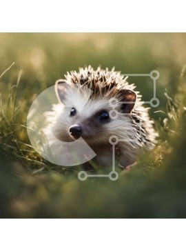 Intra Συλλεκτικό Ξύλινο Παζλ Plywood  4mm - Μικρός σκαντζόχοιρος σε ένα χωράφι με πράσινο γρασίδι Σε Ξύλινο Κουτί - Διαστάσεις: 10x10 cm – 25 κομμάτια