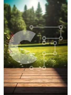 Σετ των 2 Intra Συλλεκτικό Ξύλινο Παζλ Plywood  4mm - Όμορφη εικόνα ενός ξύλινου καταστρώματος σε ένα πάρκο με πράσινο γρασίδι και δέντρα Σε Ξύλινο Κουτί - Διαστάσεις: 10x10 cm – 25 κομμάτια