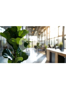 Intra Συλλεκτικό Ξύλινο Παζλ Plywood  4mm - Μοντέρνος χώρος γραφείου με φυτό σε γλάστρα Σε Ξύλινο Κουτί - Διαστάσεις Puzzle: 10x10 cm – 25 κομμάτια