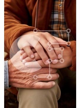 Intra Συλλεκτικό Ξύλινο Παζλ Plywood  4mm - Υποστήριξη και φροντίδα: Ένα άτομο που κρατά τα χέρια του άλλου Σε Ξύλινο Κουτί - Διαστάσεις Puzzle: 10x10 cm – 25 κομμάτια