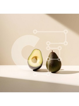 Σετ των 2 Intra Συλλεκτικό Ξύλινο Παζλ Plywood  4mm - Αβοκάντο μισά σε λευκή επιφάνεια Σε Ξύλινο Κουτί - Διαστάσεις: 10x10 cm – 25 κομμάτια