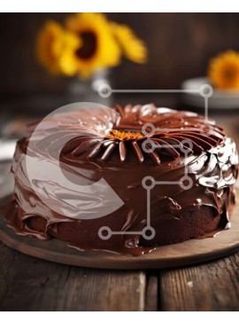 Σετ των 2 Intra Συλλεκτικό Ξύλινο Παζλ Plywood  4mm - Λαχταριστή εικόνα του κέικ σοκολάτας με παγωμένο σοκολάτα Σε Ξύλινο Κουτί - Διαστάσεις: 10x10 cm – 25 κομμάτια