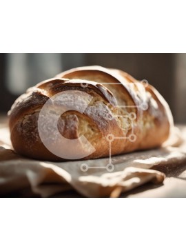 Σετ των 2 Intra Συλλεκτικό Ξύλινο Παζλ Plywood  4mm - Καρβέλι ψωμί σε ξύλινη σανίδα κοπής Σε Ξύλινο Κουτί - Διαστάσεις: 10x10 cm – 25 κομμάτια