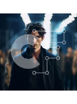 Intra Συλλεκτικό Ξύλινο Παζλ Plywood  4mm - Σοβαρό πορτρέτο ενός άνδρα με μαύρο κοστούμι και γραβάτα Σε Ξύλινο Κουτί - Διαστάσεις Puzzle: 10x10 cm – 25 κομμάτια