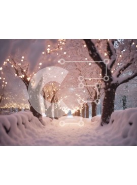 Intra Συλλεκτικό Ξύλινο Παζλ Plywood  4mm - Χειμερινή Χώρα των Θαυμάτων - Χιονισμένο μονοπάτι με στολισμένα δέντρα Σε Ξύλινο Κουτί - Διαστάσεις Puzzle: 10x10 cm – 25 κομμάτια