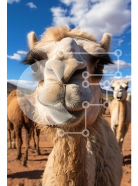 Σετ των 2 Intra Συλλεκτικό Ξύλινο Παζλ Plywood  4mm - Όμορφη εικόνα με καμήλες στην έρημο με φόντο μπλε του ουρανού Σε Ξύλινο Κουτί - Διαστάσεις: 10x10 cm – 25 κομμάτια