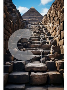 Intra Συλλεκτικό Ξύλινο Παζλ Plywood  4mm - Εντυπωσιακή εικόνα σκάλας και πυραμίδας Σε Ξύλινο Κουτί - Διαστάσεις Puzzle: 10x10 cm – 25 κομμάτια