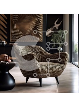 Intra Συλλεκτικό Ξύλινο Παζλ Plywood  4mm - Κομψό σαλόνι με μαύρο και χρυσό τοίχο Σε Ξύλινο Κουτί - Διαστάσεις Puzzle: 10x10 cm – 25 κομμάτια