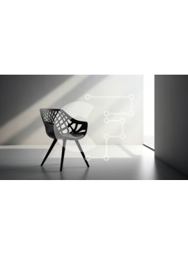 Intra Συλλεκτικό Ξύλινο Παζλ Plywood  4mm - Μαύρη καρέκλα σε μοντέρνο μινιμαλιστικό δωμάτιο με φως του ήλιου Σε Ξύλινο Κουτί - Διαστάσεις Puzzle: 10x10 cm – 25 κομμάτια