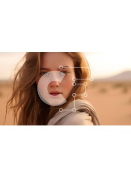 Intra Συλλεκτικό Ξύλινο Παζλ Plywood  4mm - Νεαρή γυναίκα που στέκεται στην έρημο με την πλάτη της στην κάμερα Σε Ξύλινο Κουτί - Διαστάσεις Puzzle: 10x10 cm – 25 κομμάτια