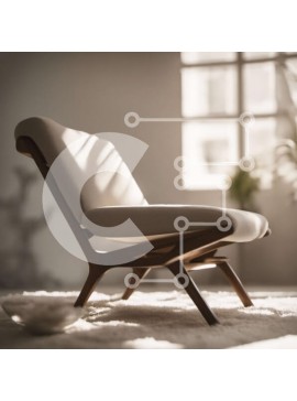 Intra Συλλεκτικό Ξύλινο Παζλ Plywood  4mm - Μοντέρνο μινιμαλιστικό σαλόνι με λευκή δερμάτινη πολυθρόνα Σε Ξύλινο Κουτί - Διαστάσεις Puzzle: 10x10 cm – 25 κομμάτια