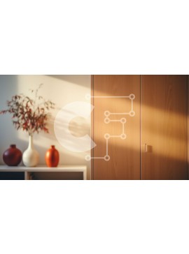 Intra Συλλεκτικό Ξύλινο Παζλ Plywood  4mm - Ξύλινη πόρτα, βάζο με λουλούδια και ηλιόλουστο παράθυρο σε ένα δωμάτιο Σε Ξύλινο Κουτί - Διαστάσεις Puzzle: 10x10 cm – 25 κομμάτια