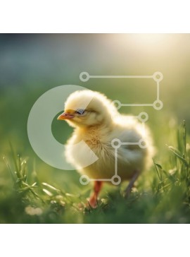 Intra Συλλεκτικό Ξύλινο Παζλ Plywood  4mm - Μικρό κίτρινο νεοσσό που στέκεται στην πράσινη χλόη Σε Ξύλινο Κουτί - Διαστάσεις: 10x10 cm – 25 κομμάτια