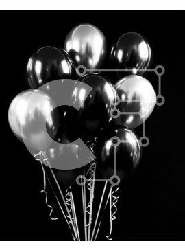 Intra Συλλεκτικό Ξύλινο Παζλ Plywood  4mm - Κομψό μπουκέτο με μπαλόνι μαύρο και ασημί για γιορτές Σε Ξύλινο Κουτί - Διαστάσεις Puzzle: 10x10 cm – 25 κομμάτια