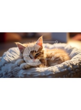 Σετ των 2 Intra Συλλεκτικό Ξύλινο Παζλ Plywood  4mm - Γατάκι ύπνου με αφράτο λευκό μαξιλάρι Σε Ξύλινο Κουτί - Διαστάσεις: 10x10 cm – 25 κομμάτια