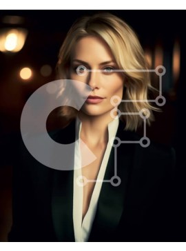 Intra Συλλεκτικό Ξύλινο Παζλ Plywood  4mm - Επαγγελματική εικόνα μιας σοβαρής ξανθιάς γυναίκας με μαύρο κοστούμι και λευκό πουκάμισο Σε Ξύλινο Κουτί - Διαστάσεις Puzzle: 10x10 cm – 25 κομμάτια