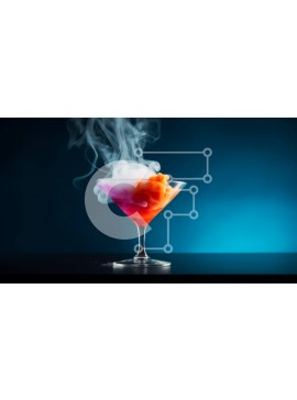 Σετ των 2 Intra Συλλεκτικό Ξύλινο Παζλ Plywood  4mm - Πολύχρωμο ποτήρι κοκτέιλ με καπνό Σε Ξύλινο Κουτί - Διαστάσεις: 10x10 cm – 25 κομμάτια