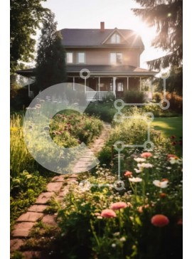 Intra Συλλεκτικό Ξύλινο Παζλ Plywood  4mm - Όμορφη εικόνα ενός ειρηνικού και φιλόξενου παλιομοδίτικο σπίτι με μια περιμετρική βεράντα Σε Ξύλινο Κουτί - Διαστάσεις Puzzle: 10x10 cm – 25 κομμάτια