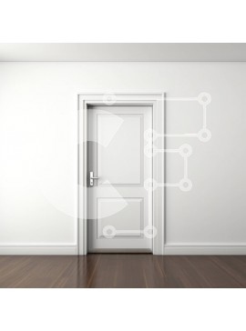 Intra Συλλεκτικό Ξύλινο Παζλ Plywood  4mm - Λευκή πόρτα σε ένα καλά φωτισμένο δωμάτιο με δάπεδα από σκληρό ξύλο Σε Ξύλινο Κουτί - Διαστάσεις Puzzle: 10x10 cm – 25 κομμάτια