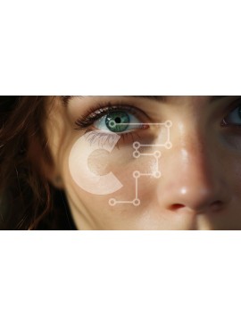 Intra Συλλεκτικό Ξύλινο Παζλ Plywood  4mm - Πορτρέτο μιας γυναίκας με μακριά καστανά μαλλιά και πράσινα μάτια Σε Ξύλινο Κουτί - Διαστάσεις Puzzle: 10x10 cm – 25 κομμάτια