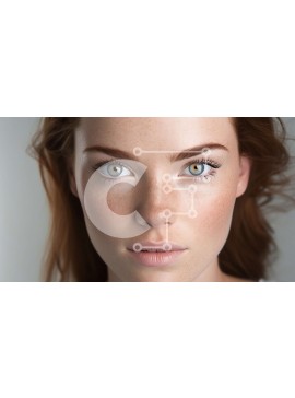 Intra Συλλεκτικό Ξύλινο Παζλ Plywood  4mm - Ουδέτερο πορτρέτο της κοκκινομάλλας γυναίκας με τα μπλε μάτια Σε Ξύλινο Κουτί - Διαστάσεις Puzzle: 10x10 cm – 25 κομμάτια