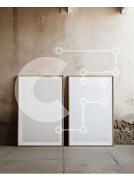 Intra Συλλεκτικό Ξύλινο Παζλ Plywood  4mm - Κενά λευκά πλαίσια που κρέμονται σε τσιμεντένιο τοίχο Σε Ξύλινο Κουτί - Διαστάσεις Puzzle: 10x10 cm – 25 κομμάτια