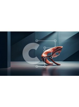 Intra Συλλεκτικό Ξύλινο Παζλ Plywood  4mm - Πορτοκαλί καρέκλα σε λευκό δωμάτιο με μαύρο πάτωμα Σε Ξύλινο Κουτί - Διαστάσεις Puzzle: 10x10 cm – 25 κομμάτια