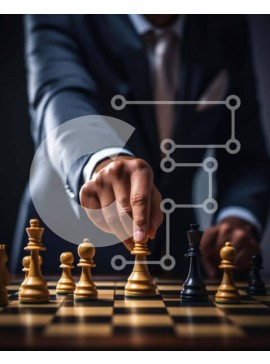 Intra Συλλεκτικό Ξύλινο Παζλ Plywood  4mm - Κομψός άνδρας που παίζει σκάκι Σε Ξύλινο Κουτί - Διαστάσεις Puzzle: 10x10 cm – 25 κομμάτια