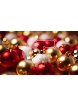 Intra Συλλεκτικό Ξύλινο Παζλ Plywood  4mm - Ομάδα από κόκκινα, λευκά και χρυσά στολίδια Σε Ξύλινο Κουτί - Διαστάσεις Puzzle: 10x10 cm – 25 κομμάτια