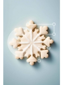 Σετ των 2 Intra Συλλεκτικό Ξύλινο Παζλ Plywood  4mm - Μπισκότο ζάχαρης σε σχήμα νιφάδας χιονιού για διακόσμηση και στολίδια Σε Ξύλινο Κουτί - Διαστάσεις: 10x10 cm – 25 κομμάτια