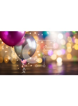 Intra Συλλεκτικό Ξύλινο Παζλ Plywood  4mm - Πολύχρωμα μπαλόνια με φώτα Bokeh Σε Ξύλινο Κουτί - Διαστάσεις Puzzle: 10x10 cm – 25 κομμάτια