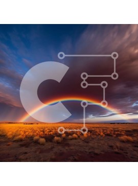 Intra Συλλεκτικό Ξύλινο Παζλ Plywood  4mm - Όμορφη εικόνα ενός ουράνιου τόξου πάνω από μια ανοιχτή πεδιάδα στο ηλιοβασίλεμα Σε Ξύλινο Κουτί - Διαστάσεις: 10x10 cm – 25 κομμάτια